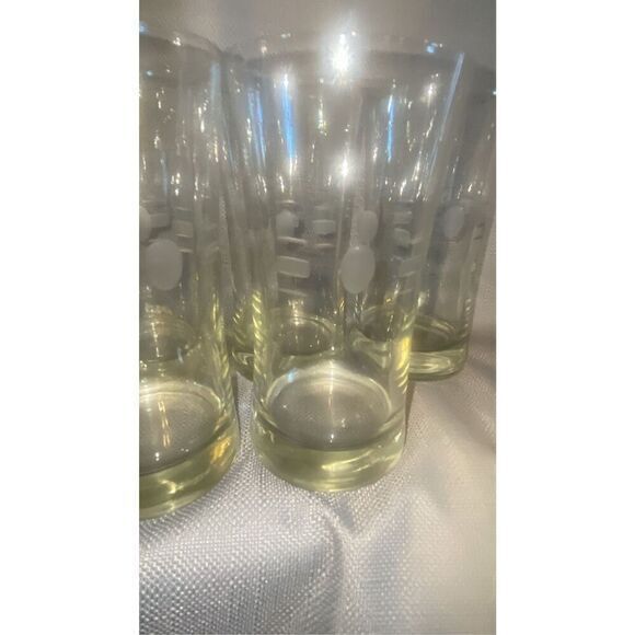 Set Of 7 Vintage Retro 10‎ Oz Etched Glassses - Picture 2 of 6